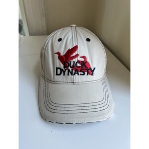 Dynasty & Duck Commander Official Hunting Hats Caps - Tan Red Duck Embroidered